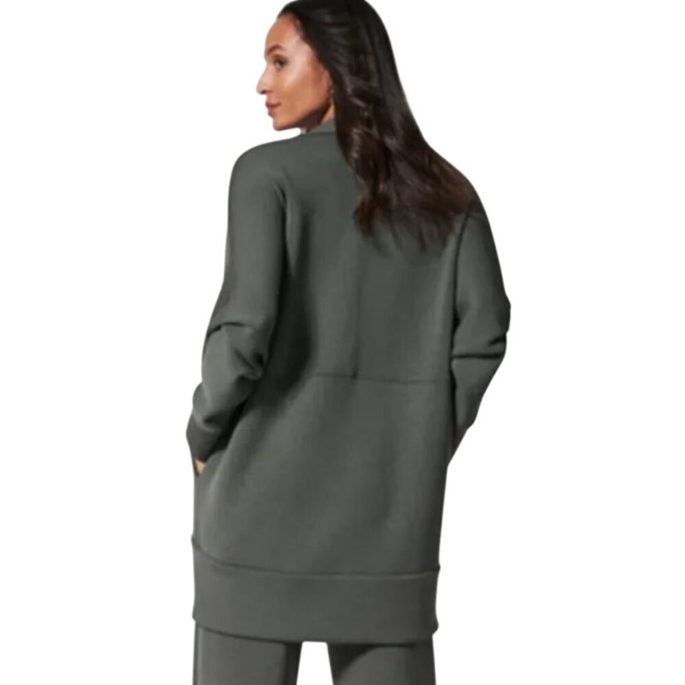 SPANX Womens Air Essentials Cocoon Cardigan Sweater XS Small Green Dark Palm NWT - Picture 2 of 13